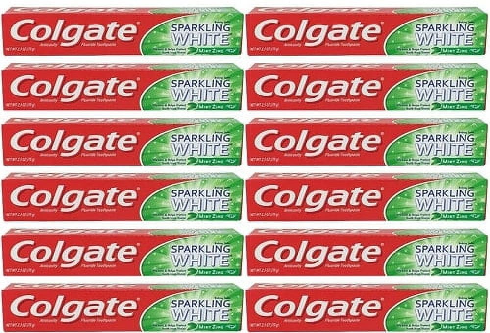 Colgate Sparkling White Mint Zing Toothpaste, 2.5 oz. (Pack of 12