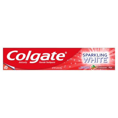 Colgate Sparkling White Whitening Toothpaste, Cinnamon - 6 ounce (6 Pack)