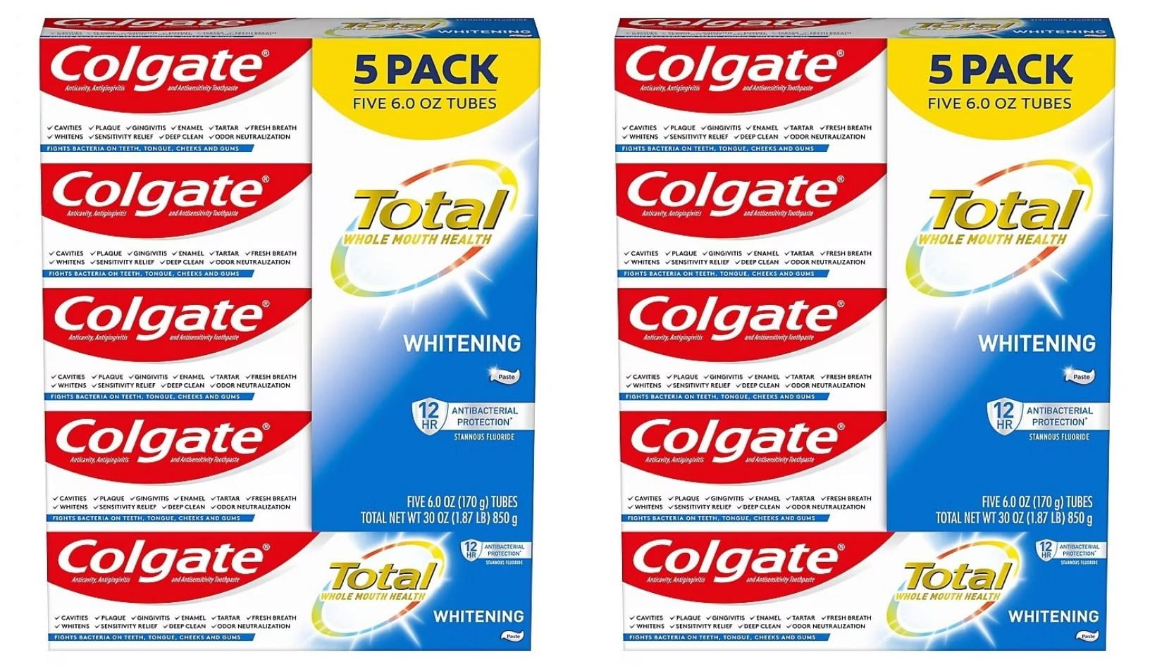 Colgate Toothpaste Total Whitening Paste 10 PACK 6 OZ -Total 10 Tubes