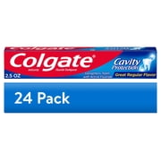 (24 pack) Colgate Cavity Protection Toothpaste with Fluoride, Minty Great Flavor, 2.5 oz Tube
