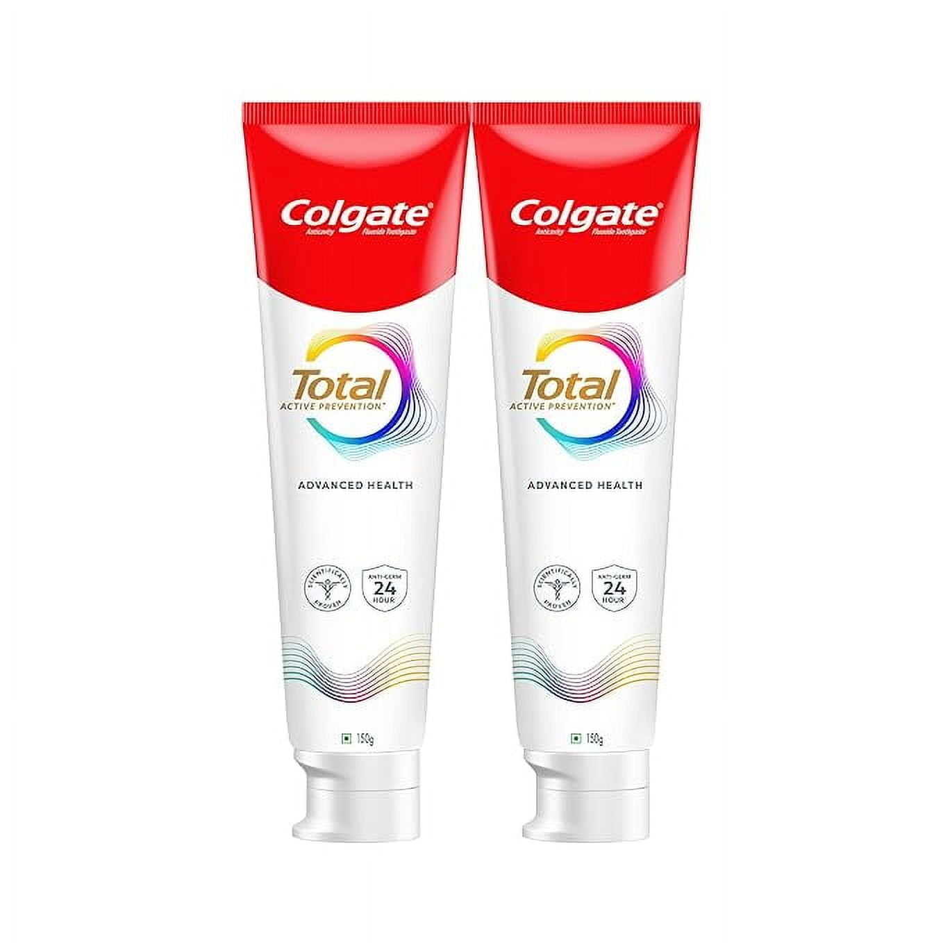 Colgate Total 300gm (2 x 150gm) Advanced Hea12-Hour Anti-Germ Protection, Whole Mouth Health (Combo Pack Offer)