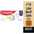thumbnail image 1 of Colgate Total Active Prevention Clean Mint Toothpaste Double Pack 5.1 oz - Pack of 5 & Lotus Biscoff Cookie - 0.2 Oz - 1 ct, 1 of 5
