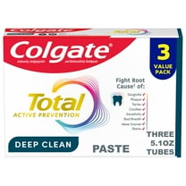 Colgate Total Active Prevention Deep Clean Toothpaste, Mint, 3 Pack, 5.1 oz