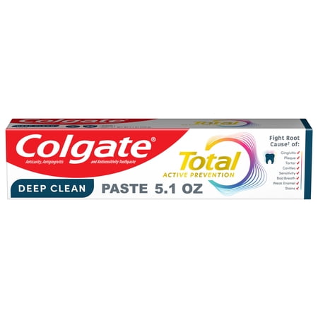 Colgate Total Deep Clean Toothpaste, Mint Fluoride Toothpaste, 5.1 Oz Tube