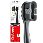 Colgate Total Active Prevention Soft Whitening Toothbrush, Black, 2 Pack