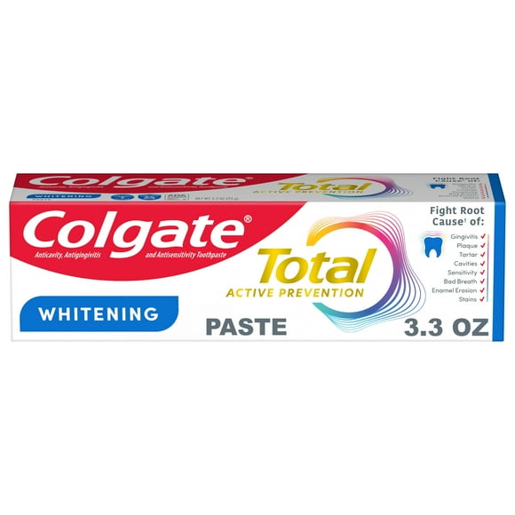 Colgate Total Active Prevention Whitening Toothpaste, Mint, 3.3 oz
