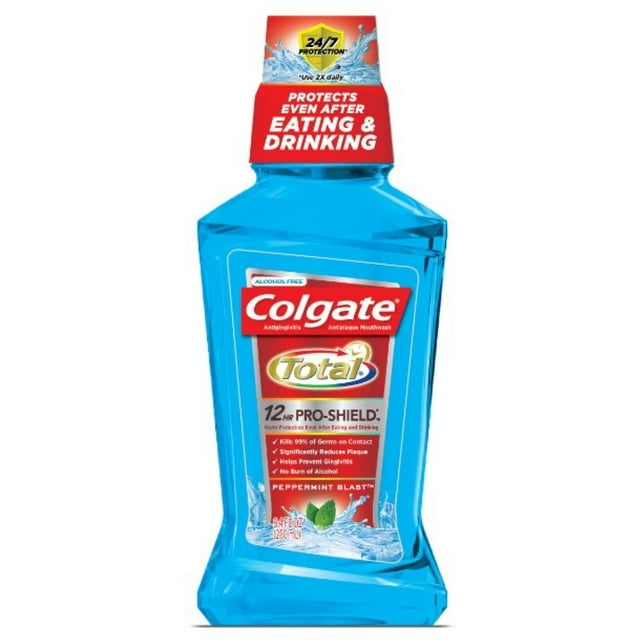 Colgate Total Advanced Pro-Shield Mouthwash, Peppermint Blast 8.4 oz (Pack of 4)