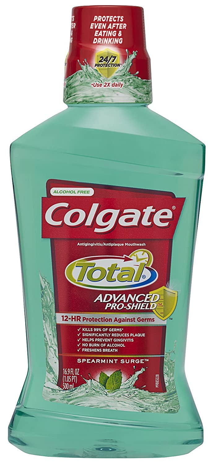 Colgate Total Advanced Pro-Shield Mouthwash, Spearmint, 16.9 Fl Oz, 6 Count