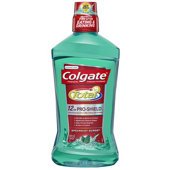 Colgate Total Advanced Pro-Shield Mouthwash, Spearmint Surge - 1 Liter