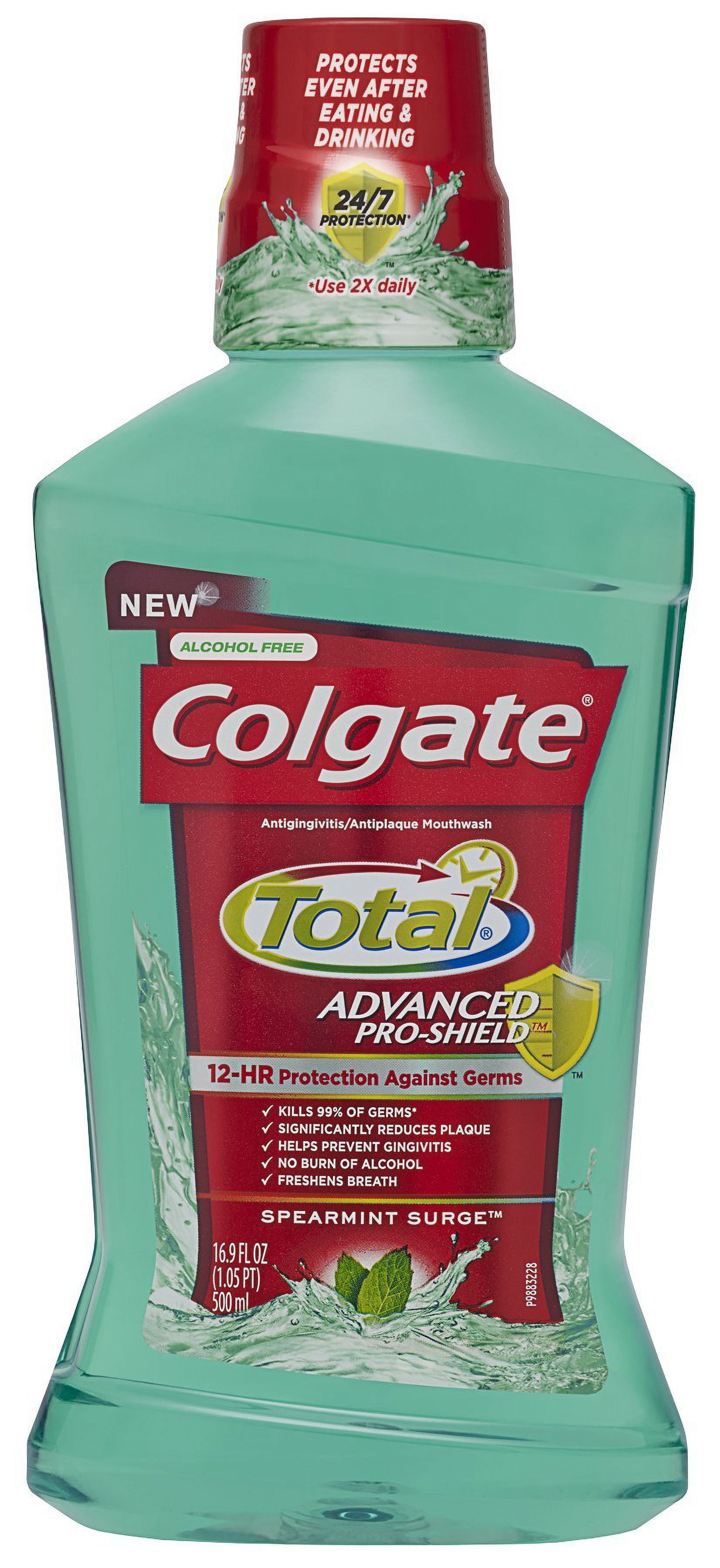 Colgate Total Advanced Pro-Shield Mouthwash, Spearmint Surge, 16.9 Fluid Ounce