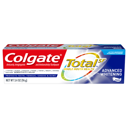 Colgate Total Advanced Whitening Toothpaste, Fresh, 3.4 oz