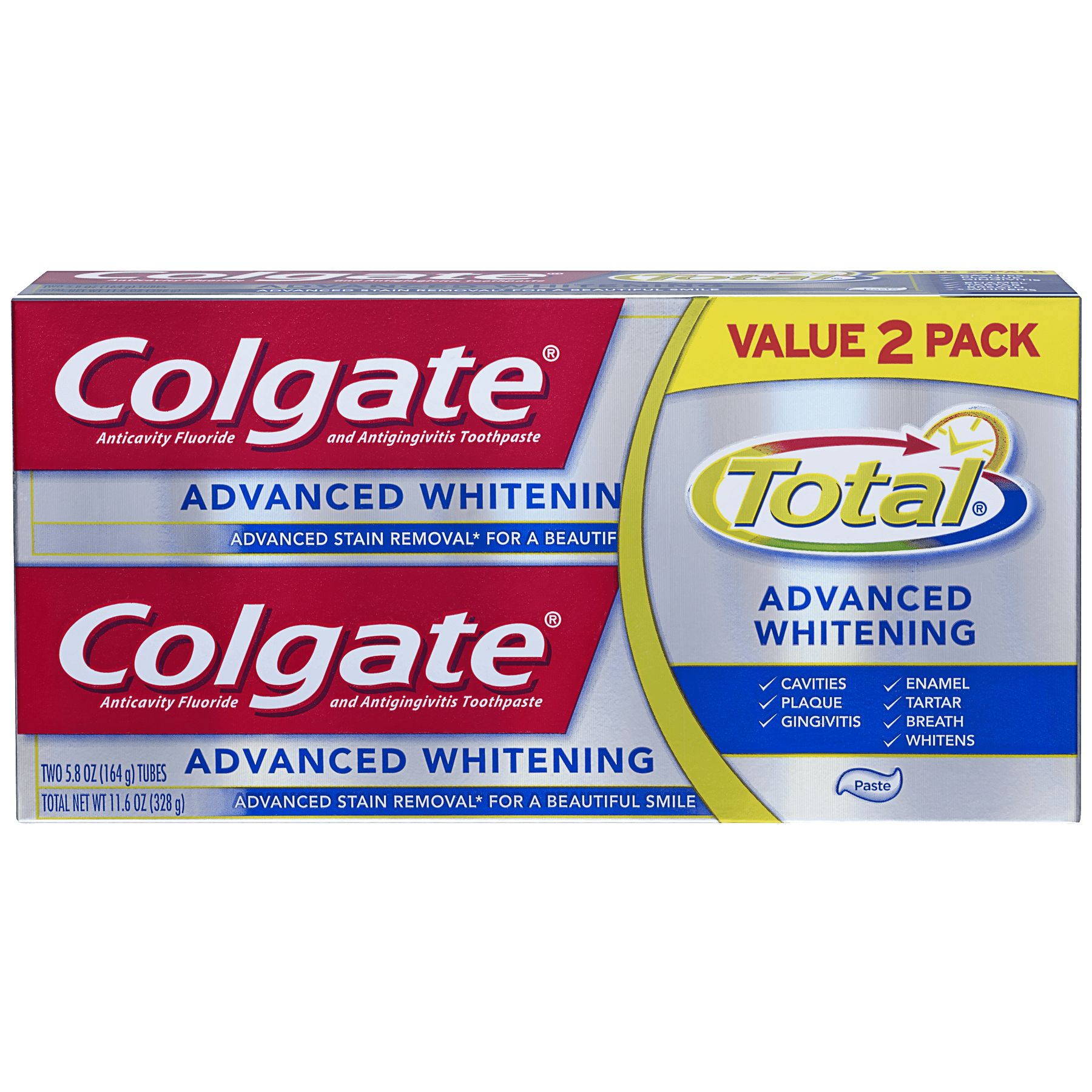 Colgate Total Advanced Whitening Toothpaste Twin Pack - 11.6 ounce - image 1 of 4