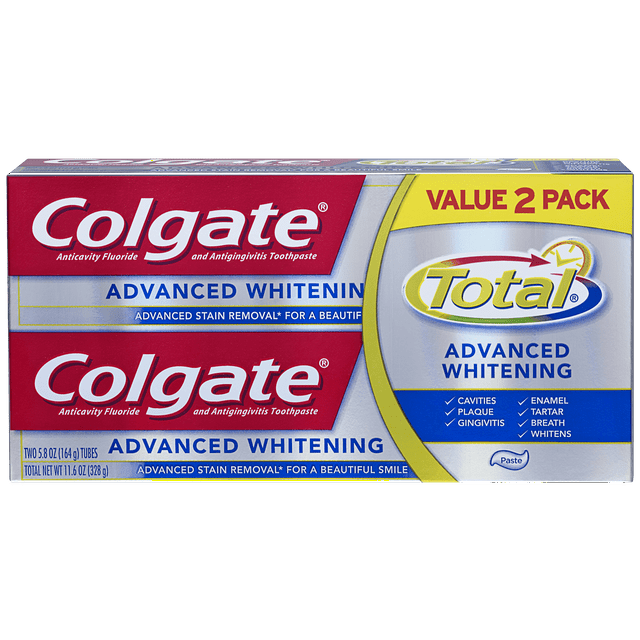Colgate Total Advanced Whitening Toothpaste Twin Pack - 11.6 ounce