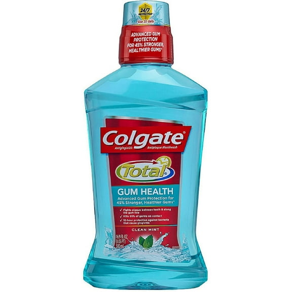 Colgate Total Gum Health Antiplaque Mouthwash, Clean Mint 16.90 oz (Pack of 3)