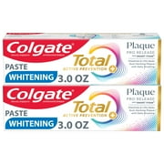 Colgate Total Plaque Pro Release Whitening Toothpaste, 2 Pack, 3.0 oz