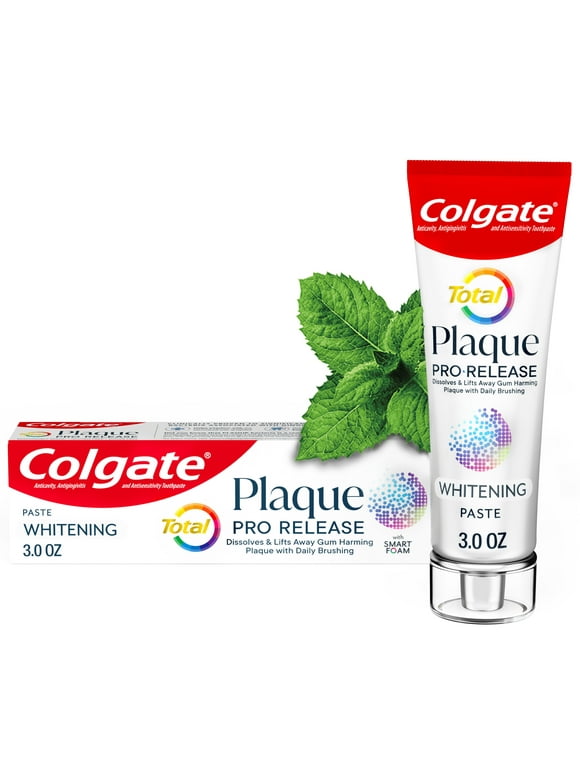 Colgate Total Plaque Pro Release Whitening Toothpaste, 3 Oz Tube