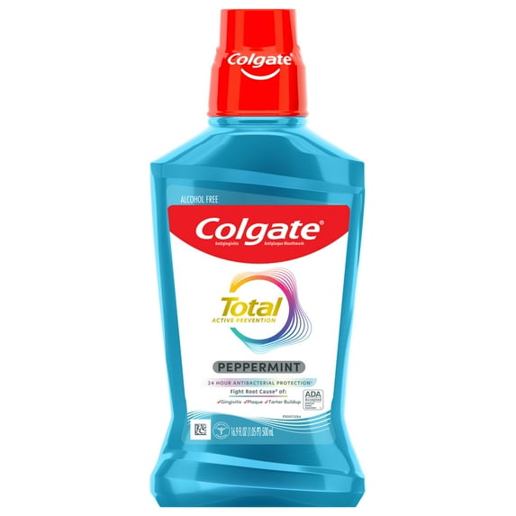 Colgate Total Pro-Shield Alcohol Free Mouthwash, Peppermint, 16.9 fl oz