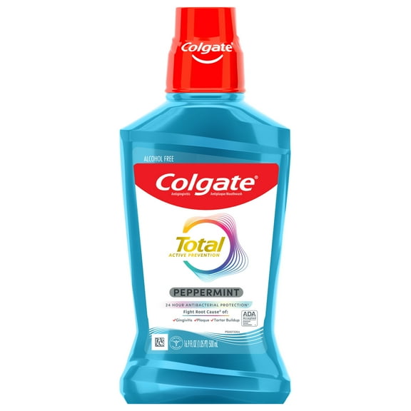 Colgate Total Pro-Shield Alcohol Free Mouthwash, Peppermint - 500mL, 16.9 fluid ounce