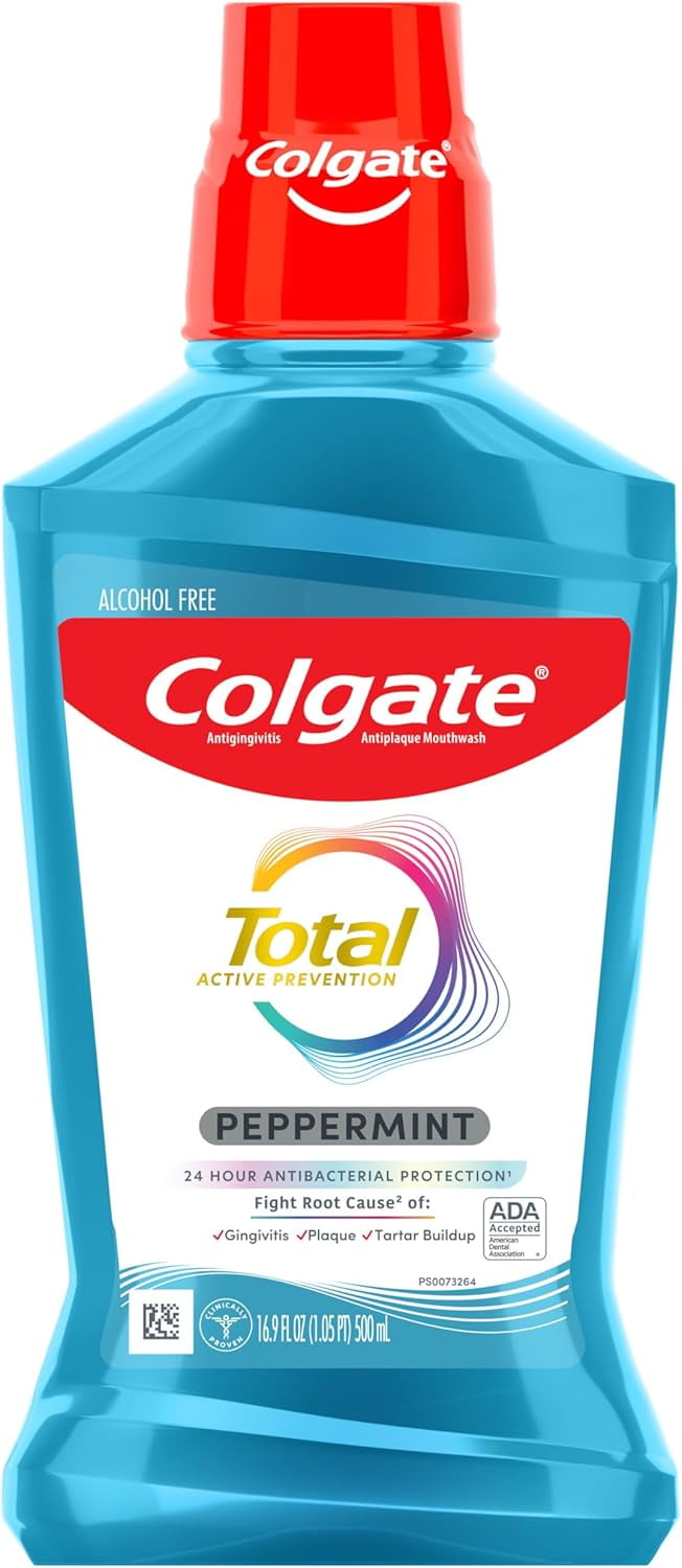 Colgate Total Pro-Shield Alcohol Free Mouthwash, Peppermint - 500mL, 16.9 fluid ounce