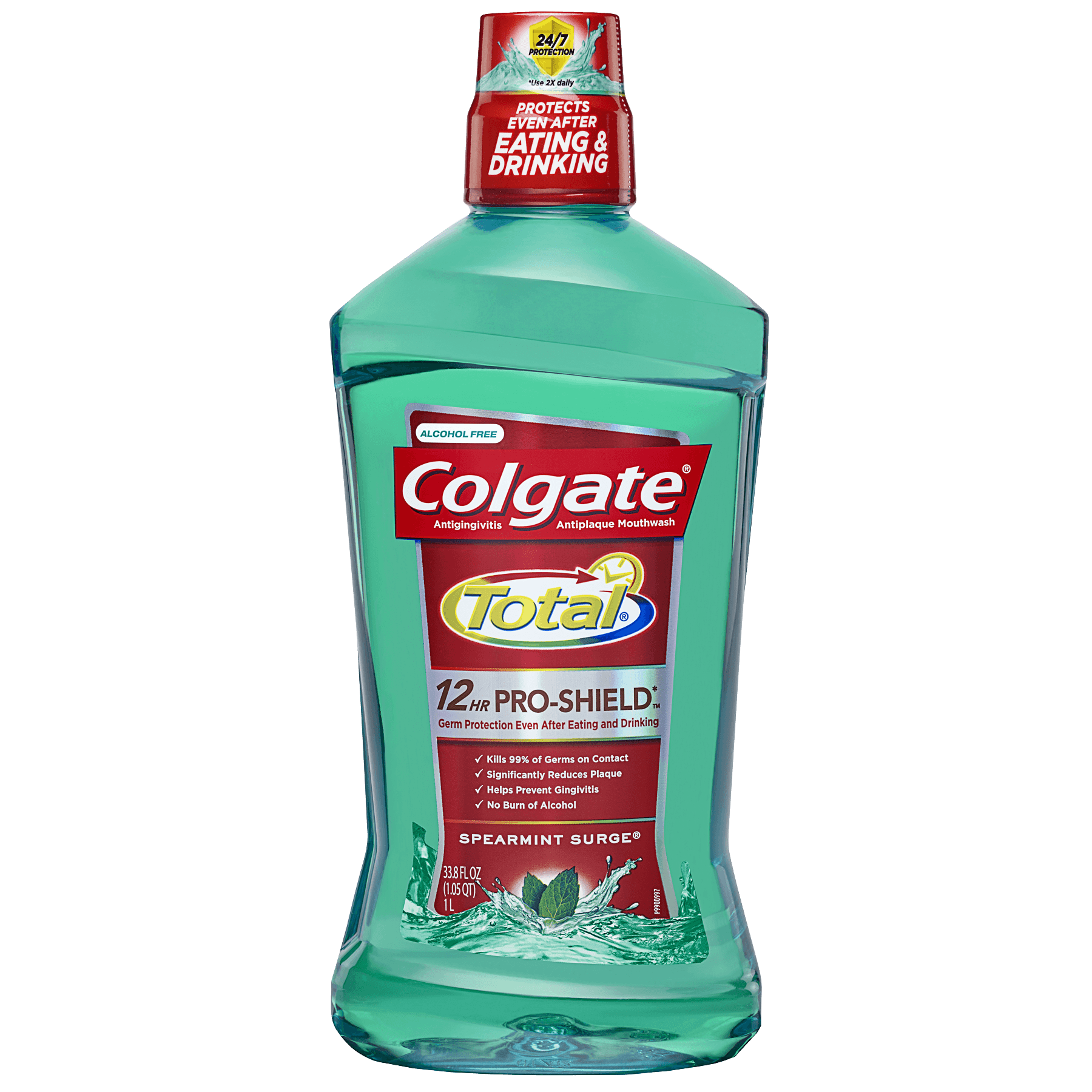 Colgate Total Pro-Shield Alcohol Free Mouthwash, Spearmint - 1L, 33.8 Fluid Ounce - image 1 of 4