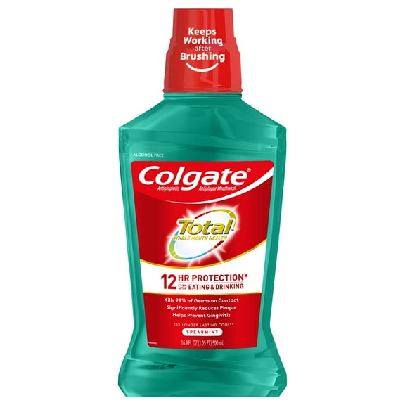 Colgate Total Pro-Shield Alcohol Free Mouthwash, Spearmint - 500Ml, 16.9 Fluid Ounce