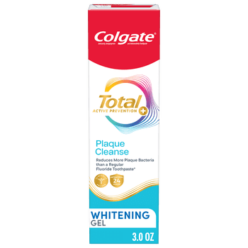 Colgate Total Active Prevention Plaque Cleanse Whitening Toothpaste Gel, Cool Peppermint, 3 oz
