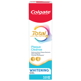 Colgate Total Active Prevention Plaque Cleanse Whitening Toothpaste Gel, Cool Peppermint, 3 oz