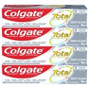 Colgate Total Toothpaste with Stannous Fluoride and Zinc, Multi Benefit Toothpaste with Sensitivity Relief and Cavity Protection, Deep Clean - 4.8 ounce (4 Pack)