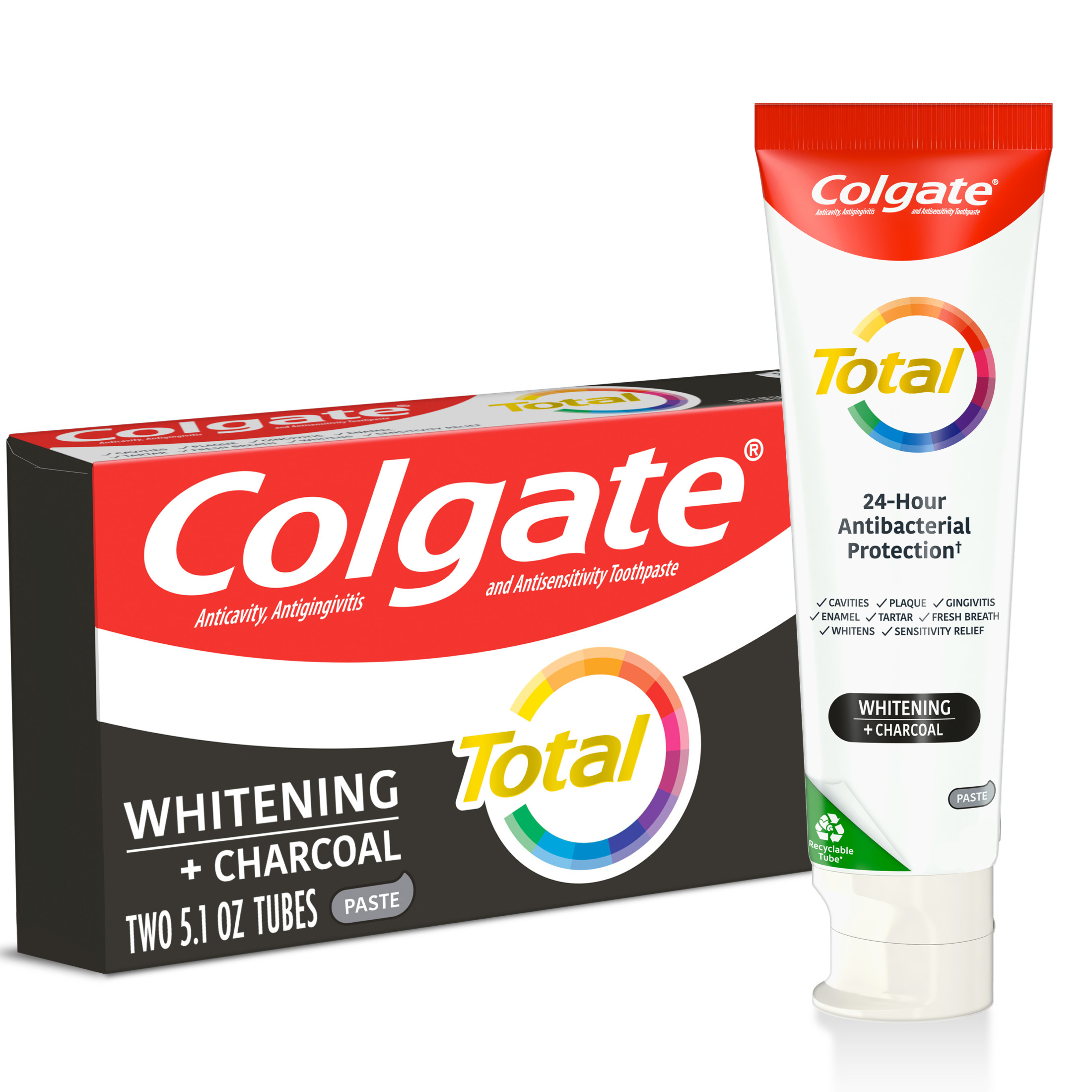 Colgate Charcoal Teeth Whitening Toothpaste, 4.6 oz, 2 Ct
