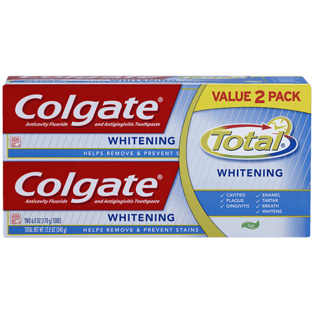 Colgate Total Whitening Gel Toothpaste Twin Pack - 12 ounce