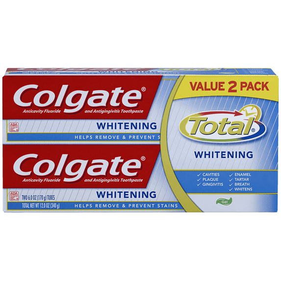 Colgate Total Whitening Gel Toothpaste Twin Pack - 12 ounce