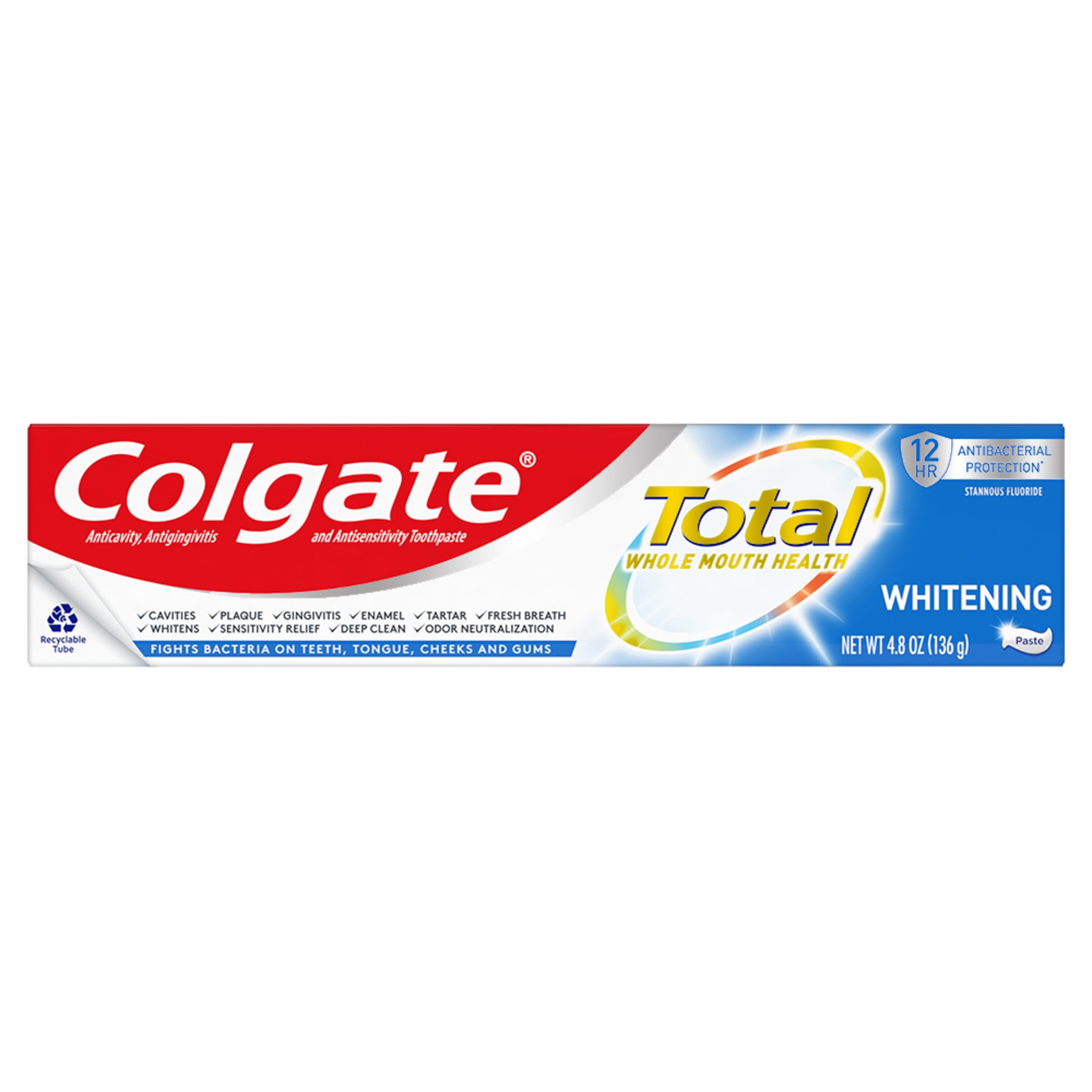 Colgate Total Whitening Paste Toothpaste - 4.8oz 1PK - Walmart.com