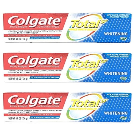 Colgate Total Whitening Toothpaste Gel, 4.8 Oz. (Pack Of 3)