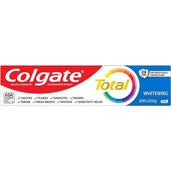 Colgate Total Whitening Toothpaste, Mint, 5.1 Oz, 3 Pack
