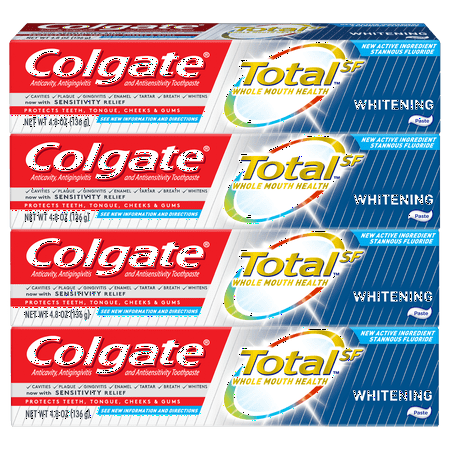 Colgate Total Whitening Toothpaste, 4.8 Ounce (4 Pack)