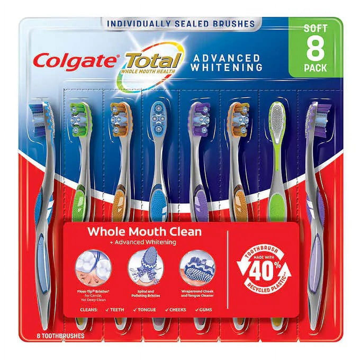 Colgate Total Whole Mouth Health, Soft Floss Tip Bristles 8