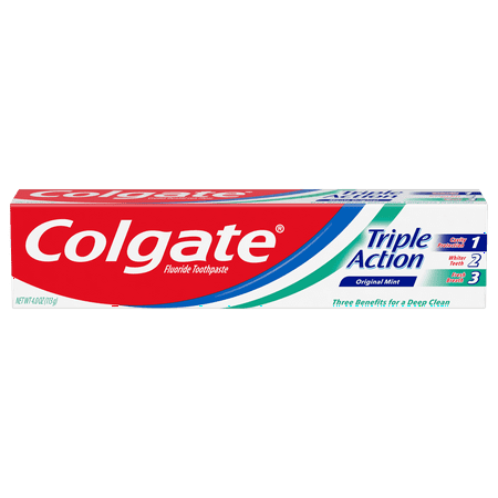 Colgate Triple Action Original Mint Toothpaste, 4 Oz