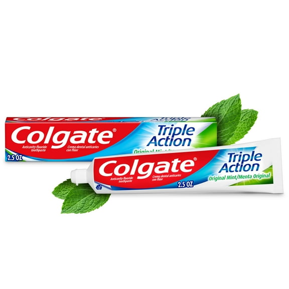 Colgate Triple Action Toothpaste, Mint, 2.5 oz Tube