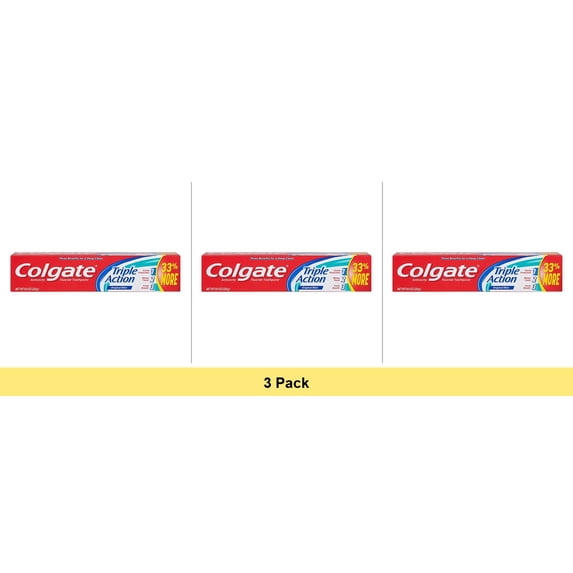 Colgate Triple Action Toothpaste, Original, 8 Oz - 3 Pack