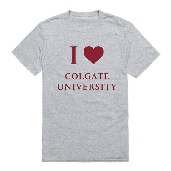 Colgate University I Love T-Shirt, Heather Grey - Large
