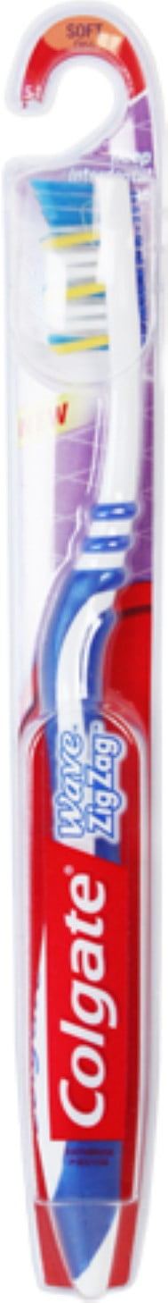 Colgate Wave ZigZag Full Head Soft Toothbrush Soft Full 1 ea (Pack of 6)