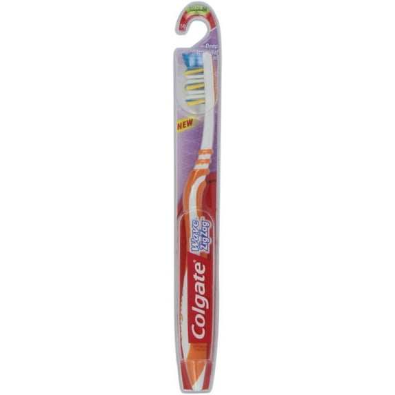 Colgate Wave ZigZag Toothbrush Medium Full 1 ea - Colors May Vary (Pack of 6)