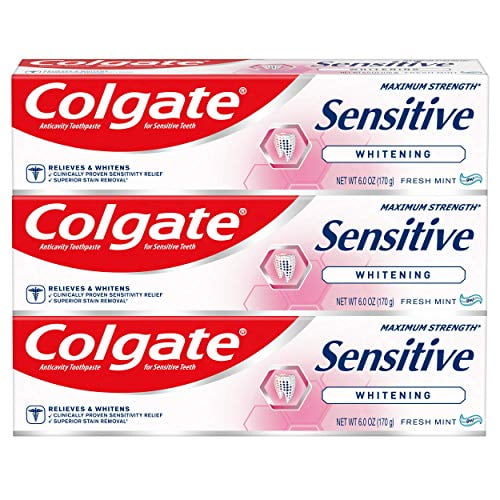 Colgate Whitening Toothpaste for Sensitive Teeth, Enamel Repair and ...