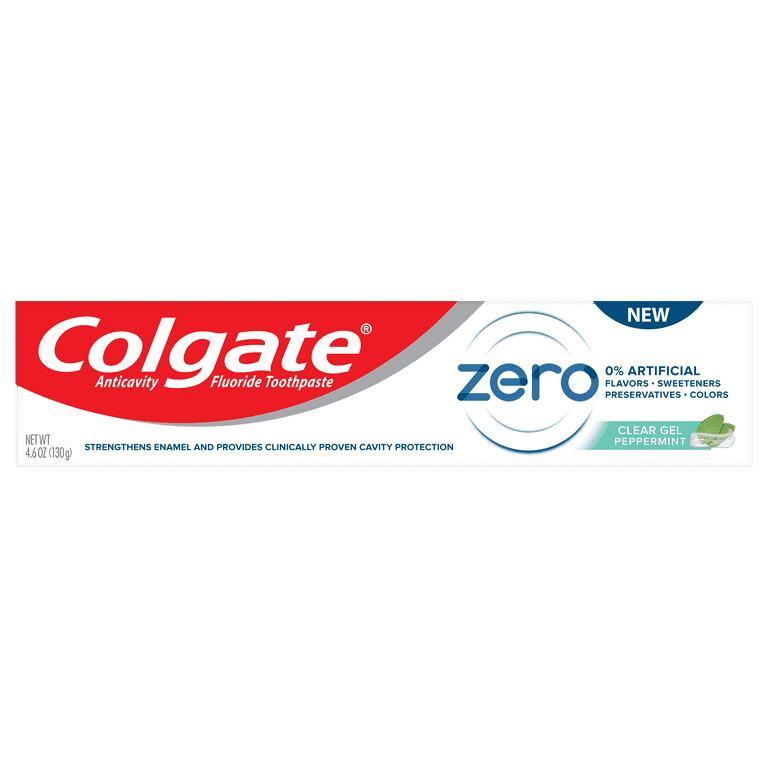 Colgate Zero Vegan Fluoride Toothpaste Natural Flavor Peppermint Gel 4.6 oz