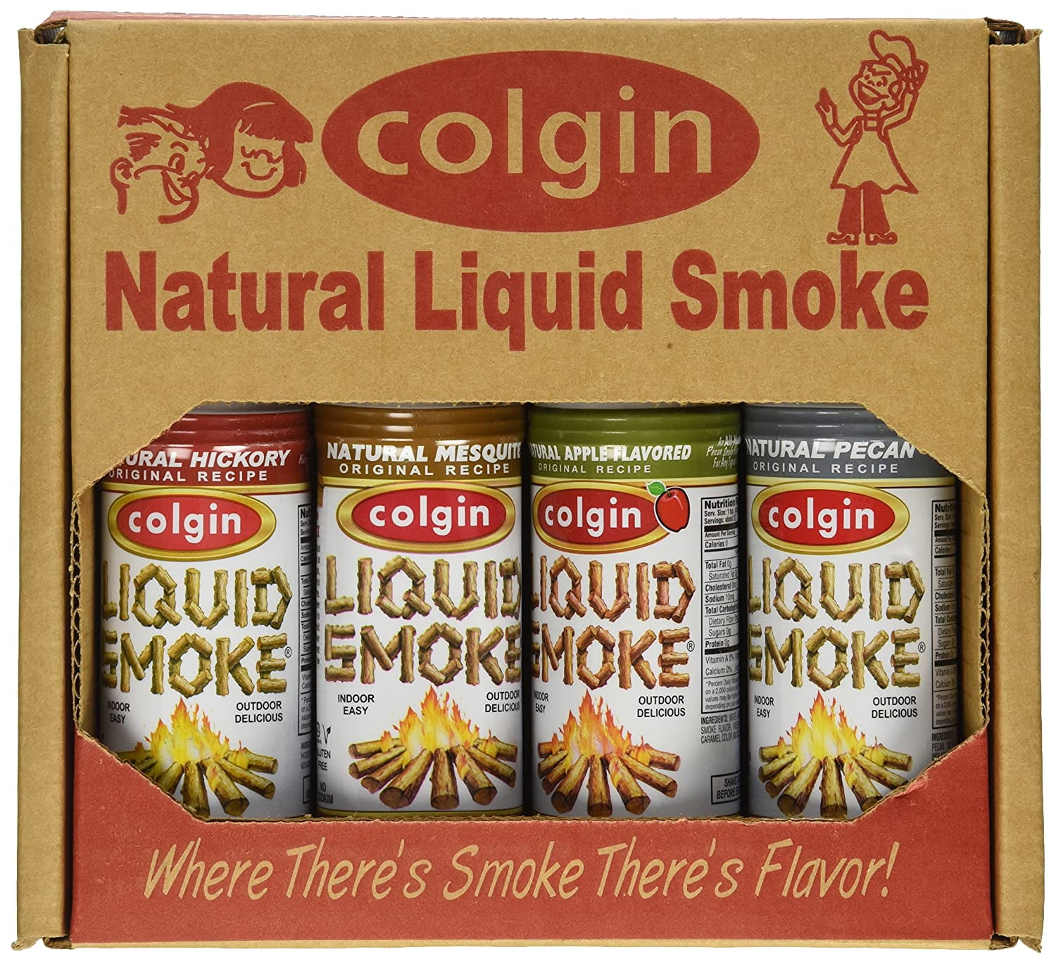 Colgin Natural Liquid Smoke Gift Box - 4 Pack with Pecan