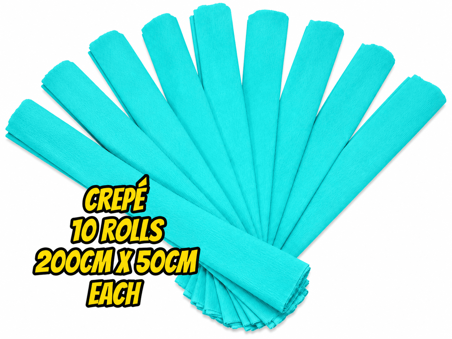 Colibri Crepe Paper, 200cm x 50cm, 10 Sheets, 327 Azul Turquesa ...
