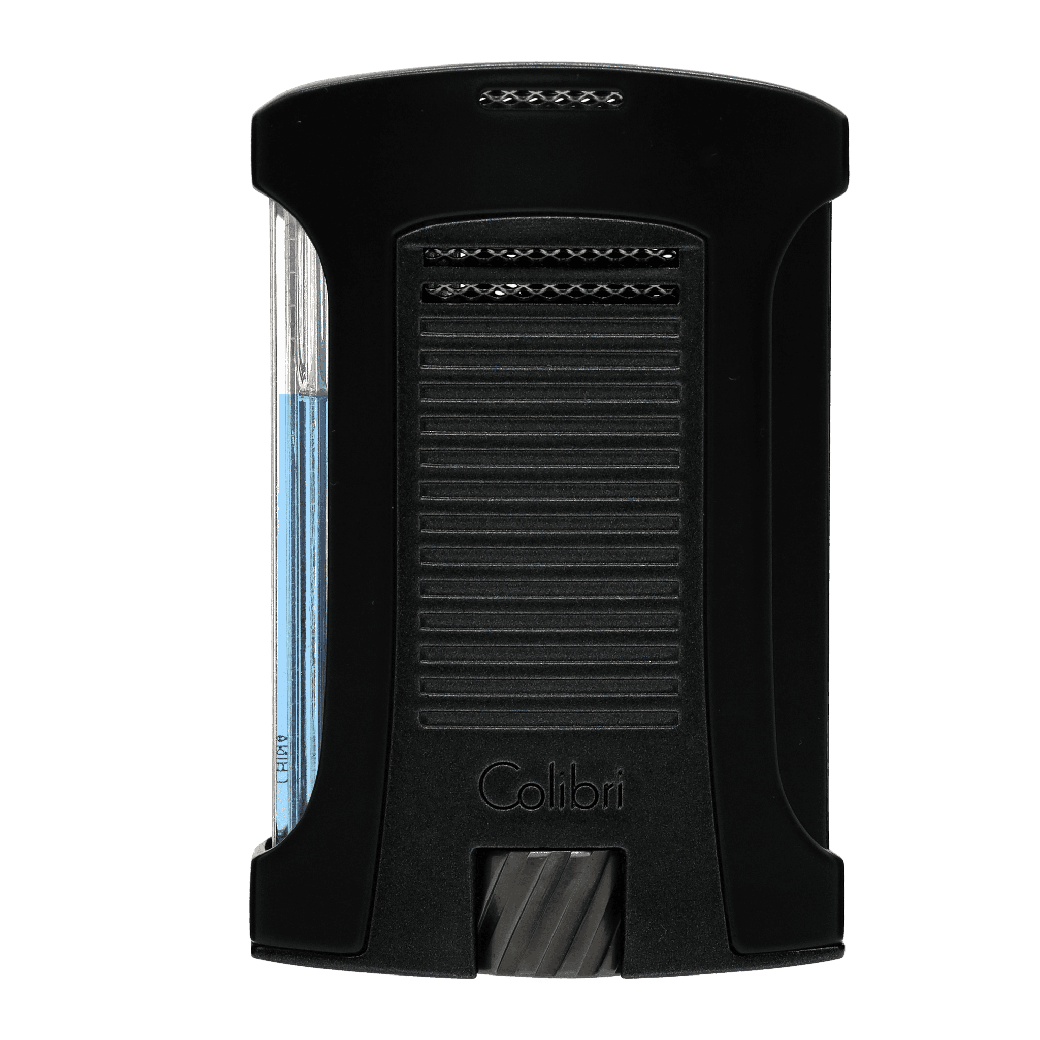Colibri Daytona Windproof Butane Torch Lighter: Adjustable Flame, Refillable Single-Jet Cigar Lighter, Ergonomic Design with Fuel Window (Matte Black)