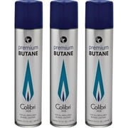 Colibri Premium Butane Fuel Refill for Lighters, 300ml 10.1fl oz Cans, Pack of 3, Butane Torch Replacement Canisters, 99.999% Pure Butane Refill Fluid for Lighters