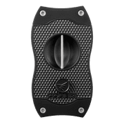 Colibri Premium Diamond V-Cut Cigar Cutter - Ergonomic Stainless Steel Spring-Loaded Blade, Ideal for up to 60+ Ring Gauge - Gift for Cigar Enthusiasts Black & Black