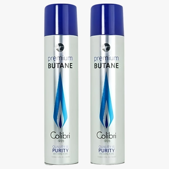 Colibri Premium Lighter Butane 2 Pack Refill Fuel 50g/3.04 oz Canister - #9103-2